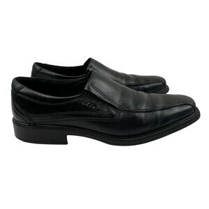 ECCO New Jersey Black Leather Casual Dress Slip On Square Toe Loafers 10